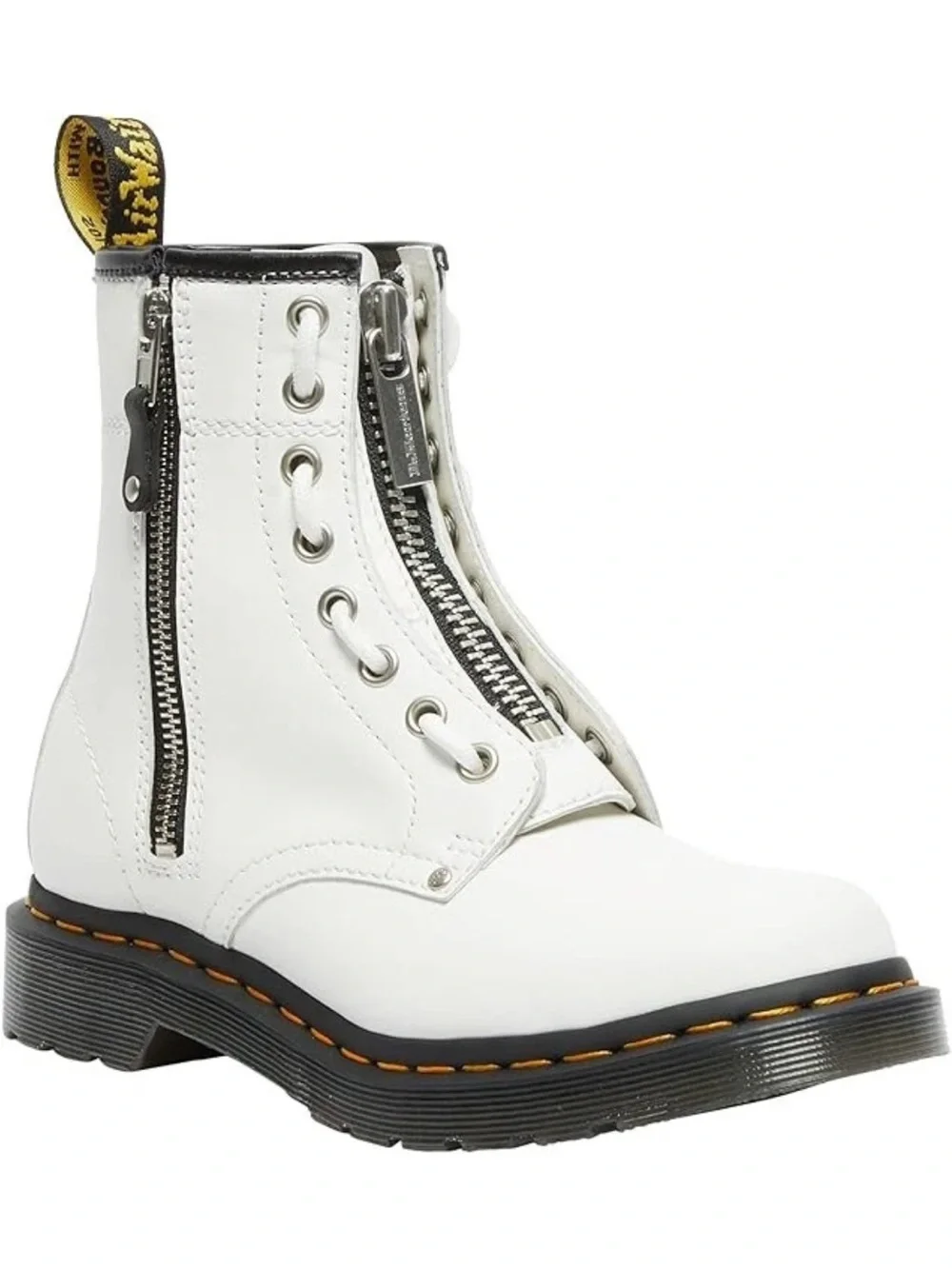 DR MARTENS WOMENS 1460 TWIN ZIP FASHION BOOTS WHITE NWB